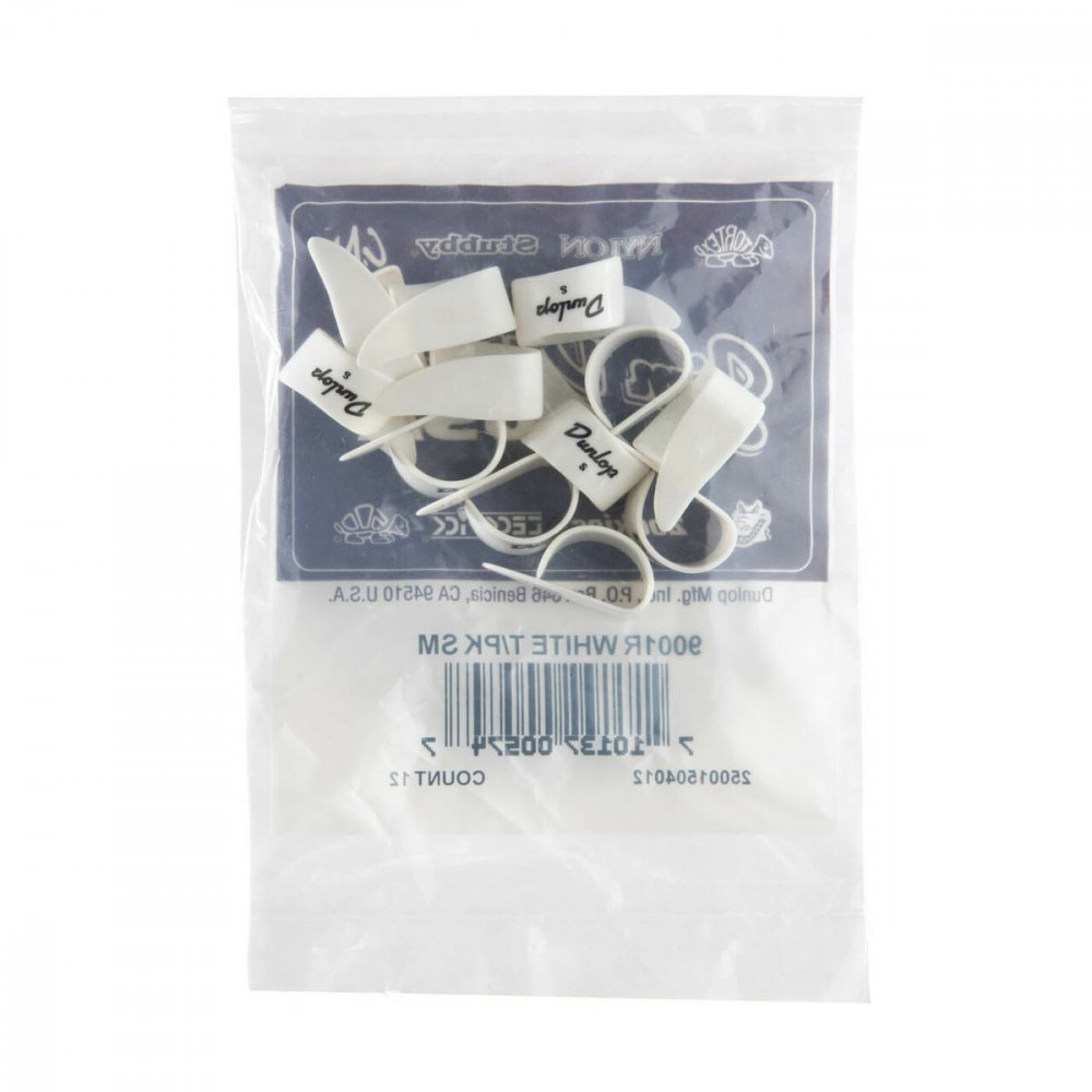 Dunlop 9001R Plastic Thumbpick White 12Pack  когти на большой палец, тонкие, белые, 12 шт.