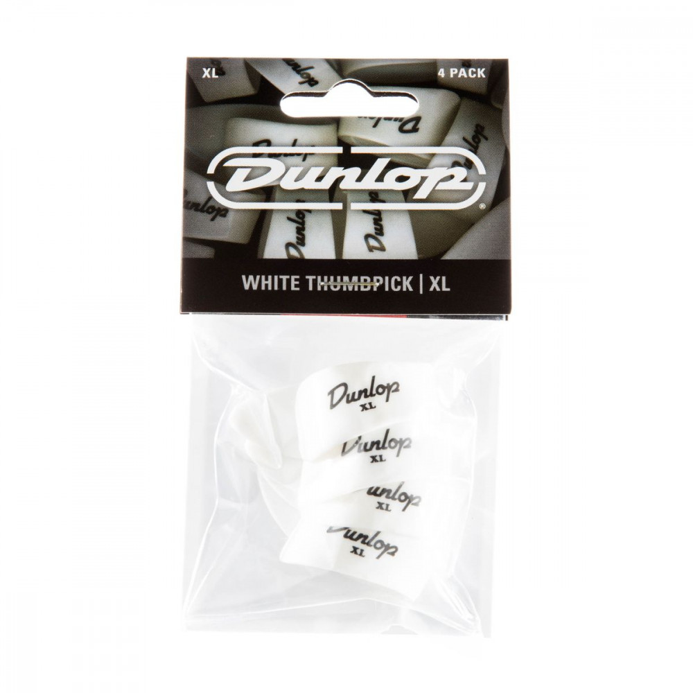 Dunlop 9004P Plastic Thumbpick White 4Pack  когти на большой палец, очень жесткие, белые, 4 шт.