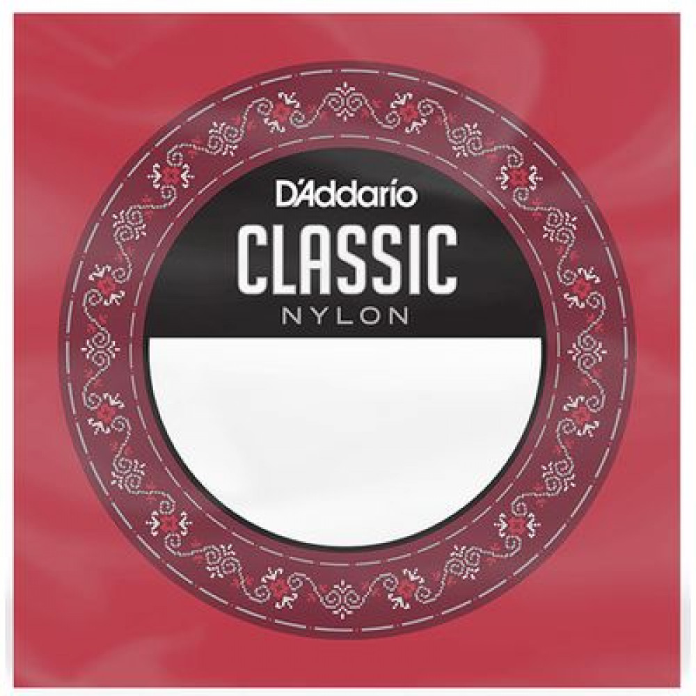 D`Addario J2704  четвертая струна D для класс. гитары, калибр .029" (0.74 мм), нейлон/посеребр.медь