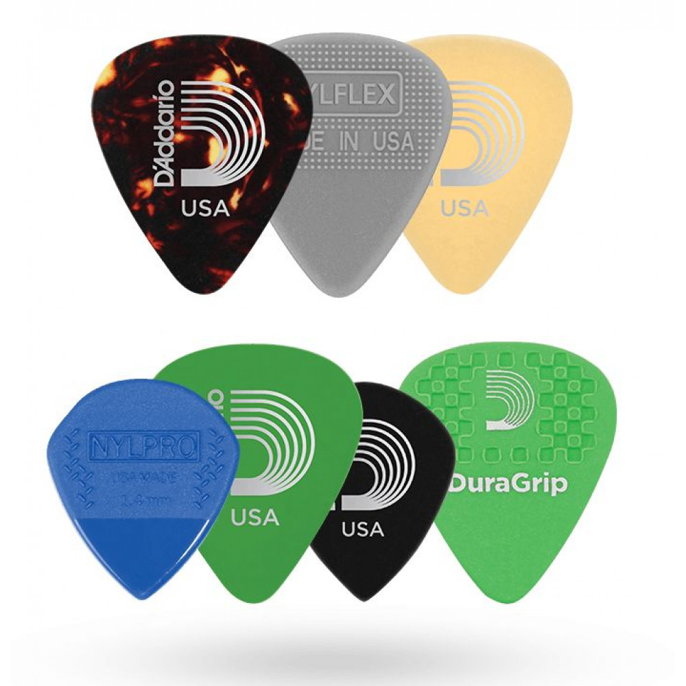 D`Addario 1XVP4-5  набор медиаторов, ассорти из разных серий, толщина Medium, 7 шт.