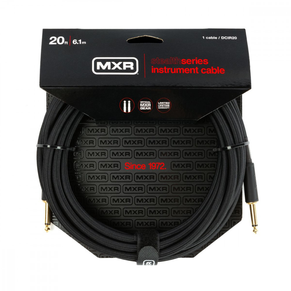 MXR DCIR20 Stealth Series  инструментальный кабель, шумоподавление, 6,1 м, прямые джеки