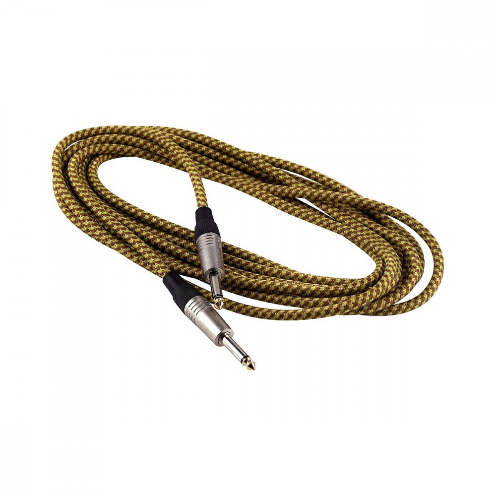 Rockcable RCL 30203 TC D/GOLD  Инструментальный кабель, джек-джек, 3 метра, в оплётке