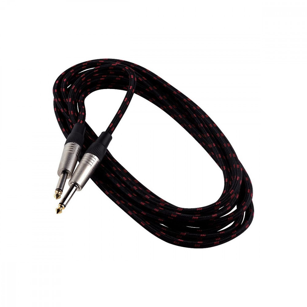 Rockcable RCL 30209 TC C/BLACK  Инструментальный кабель, джек-джек, 9 метров, в оплётке