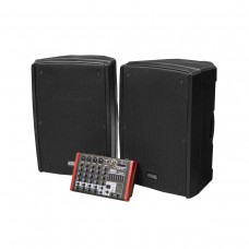 NordFolk MS15 MKII  моб звук комплект, 1200 Вт, 2 х АС + активный микш, MP3, Bluetooth