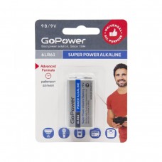 GoPower Super Power Alkaline 6LR61/1604A 9V  батарейка крона 9В