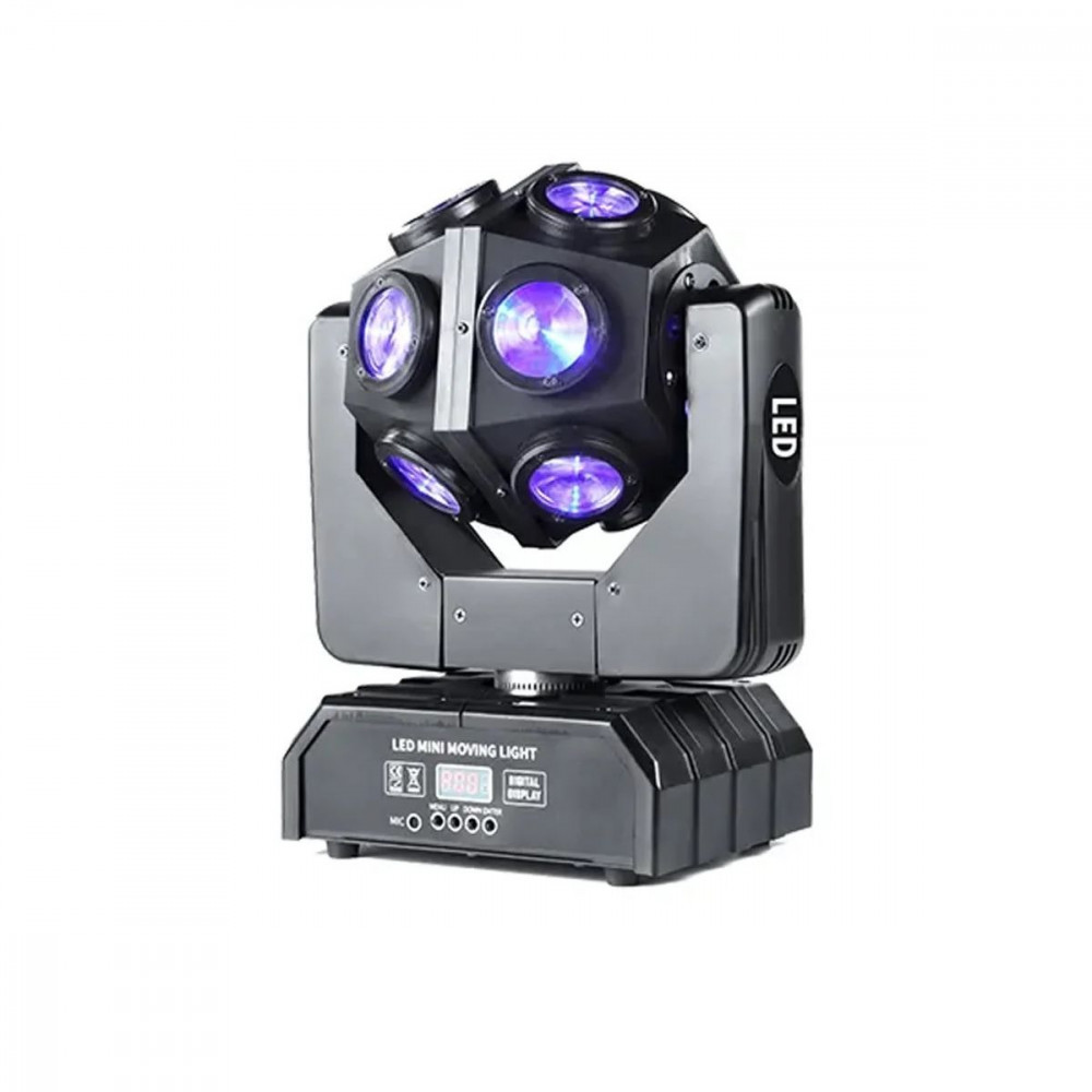 AstraLight LH-C056A  вращающаяся  голова, 12 LED,DMX, авто, звук.активация,  Master/slave
