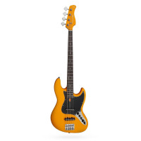 Бас-гитара SIRE V3-4 ORG, форма Jazz Bass, активная электроника, цвет черный оранжевый