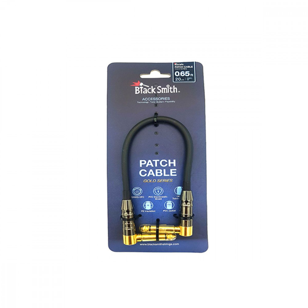 BlackSmith Patch Cable Gold Series 0.65ft GSPC-20  патч-кабель, 20 см, угл Jack/угл Jack, позол конт