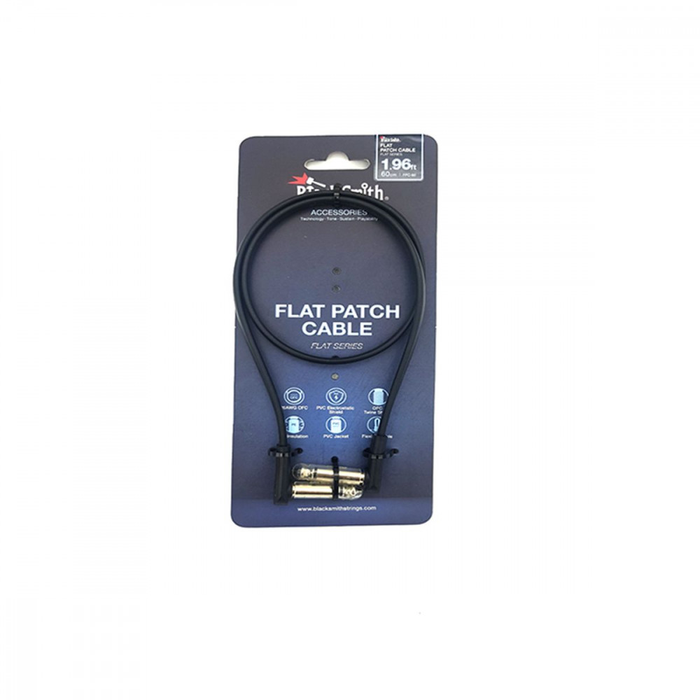 BlackSmith Flat Patch Cable 1.96ft FPC-60  патч-кабель, 60 см, угл Jack/угл Jack, черный