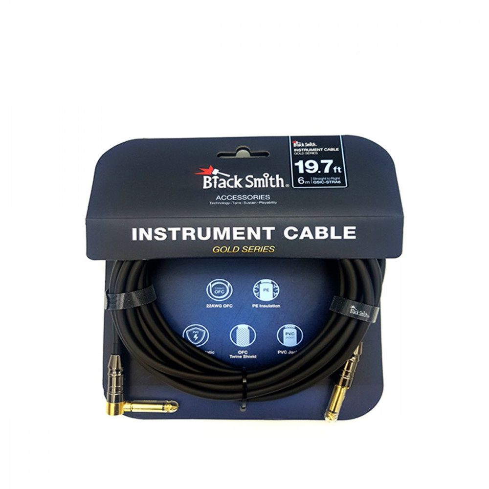 BlackSmith Instrument Cable Gold Series 19.7ft GSIC-STRA6  инстр. кабель, 6 м, Jack/угл. Jack