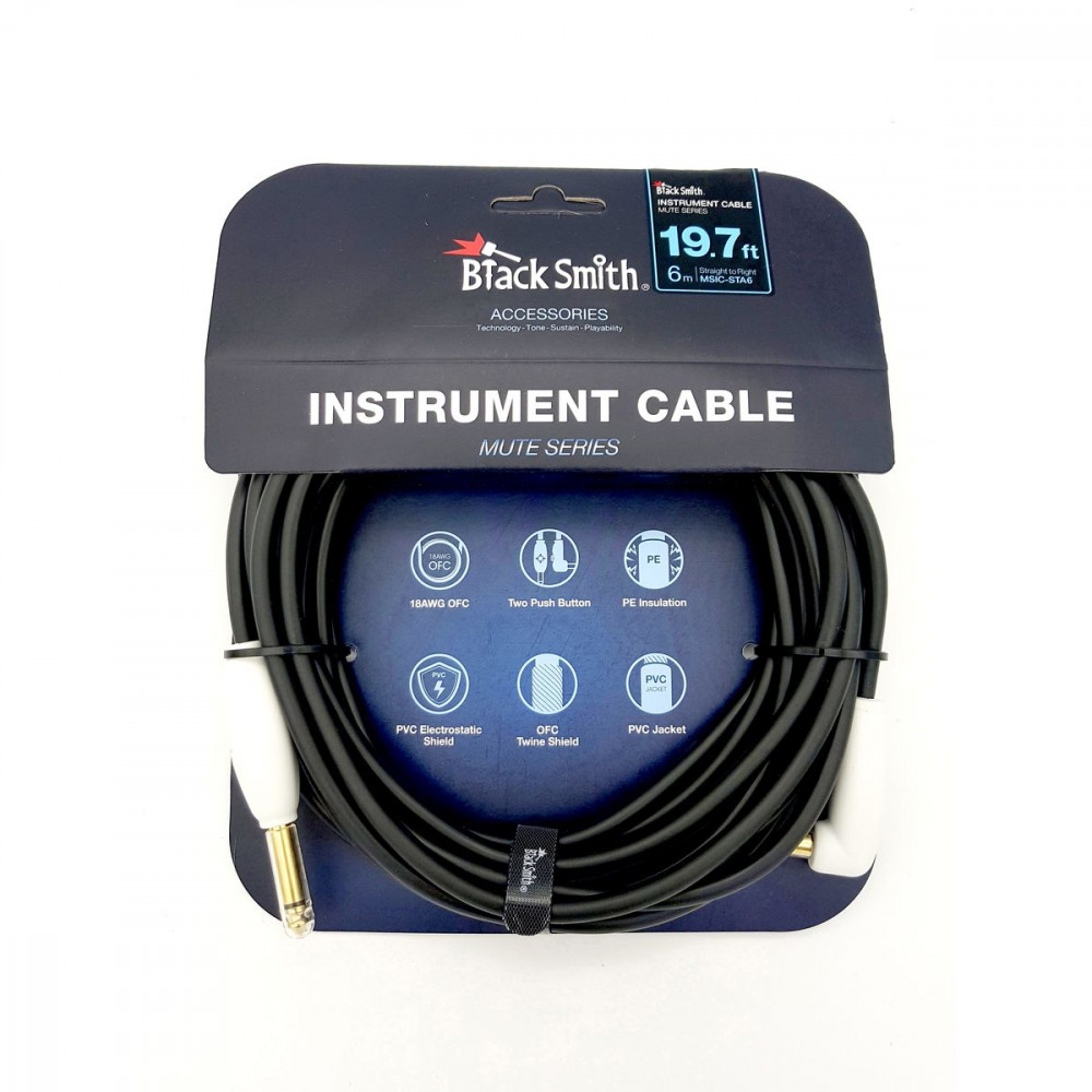 BlackSmith Instrument Cable Mute Series 19.7ft MSIC-STA6  инстр кабель, 6 м, Jack/угл Jack, mute