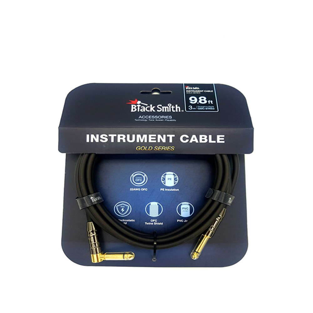 BlackSmith Instrument Cable Gold Series 9.8ft GSIC-STRA3  инстр кабель, 3 м, Jack/угл Jack, поз конт