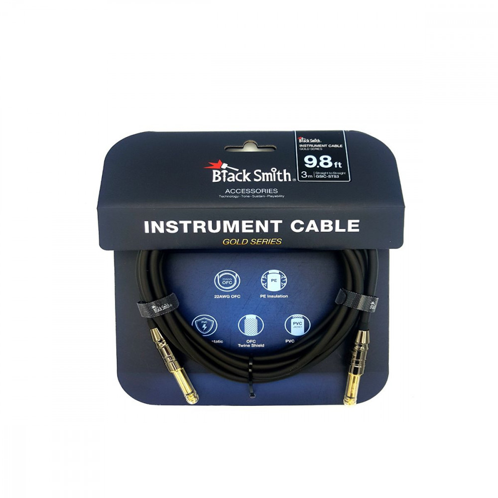 BlackSmith Instrument Cable Gold Series 9.8ft GSIC-STS3  инстр кабель, 3 м, Jack/Jack, поз контакты