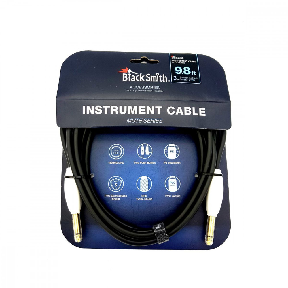 Инстр кабель BLACKSMITH Instrument Cable Mute Series 9.8ft MSIC-STS3, 3 м, Jack/Jack, mute