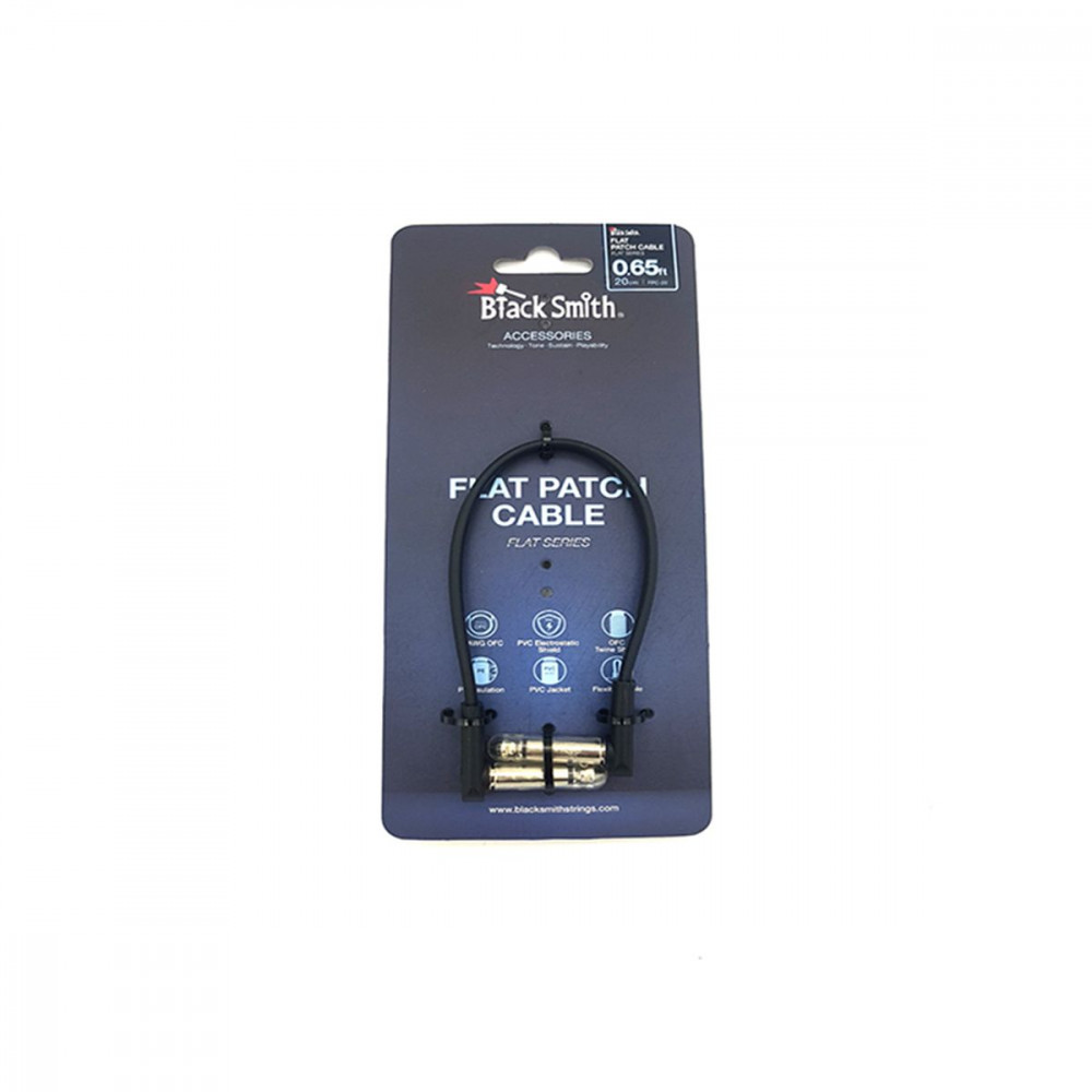 BlackSmith Flat Patch Cable 0.65ft FPC-20  патч-кабель, 20 см, угл Jack/угл Jack, черный