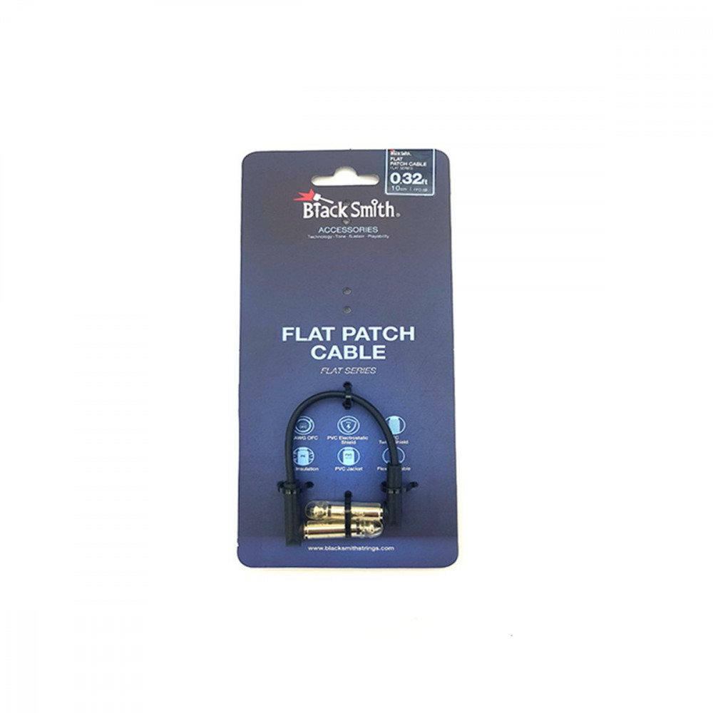 BlackSmith Flat Patch Cable 0.32ft FPC-10  патч-кабель, 10 см, угл Jack/угл Jack, черный