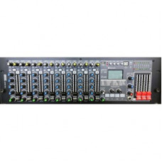 Nordfolk NRM-8A  рэковый активн микш пульт, 2х300 Вт/ 8 Ом, 8 микр/лин,USB, DSP, MP3 плеер