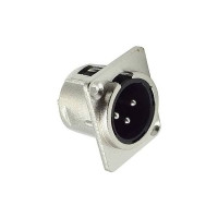 Панельный разъем Nordfolk NCX5006, XLR male 3P, хром