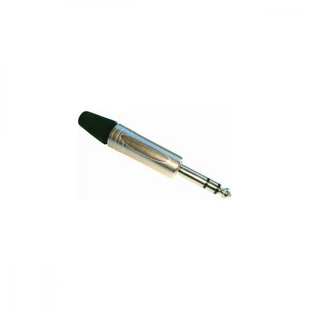 Nordfolk NCJ5264  кабельный разъем 6.35 мм stereo Jack (TRS), хром , пластиковая крышка
