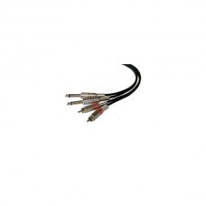 NordFolk NRJ154/1M  кабель 2 х 6,35 Jack TS  - 2 х RCA, металл разъёмы, 1м.