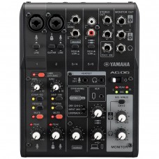 Yamaha AG06MK2 Black   6-канальный микшер для потокового вещания с аудиоинтерфейсом USB, черный