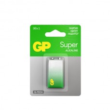 GP Super G-Tech 6LR61/1604A 9V  батарейка крона в блистере 9В