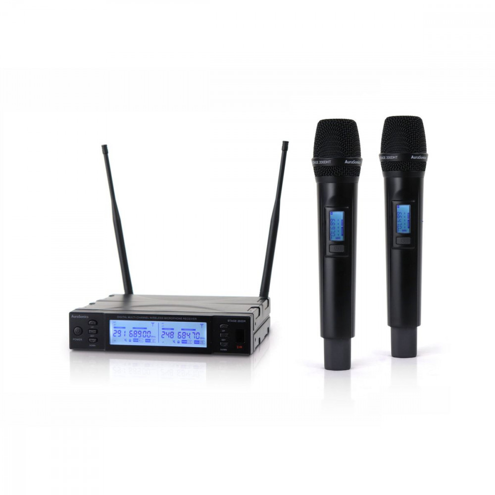 AuraSonics Stage 202 Vocal  радиосистема цифровая с двумя ручными передатчиками, 660-690МГц диверсит