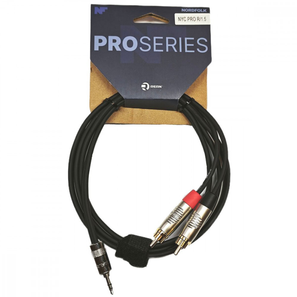 Nordfolk NYC PRO R/1.5M  кабель Minijack stereo - 2 x RCA, REAN,  1.5 м.