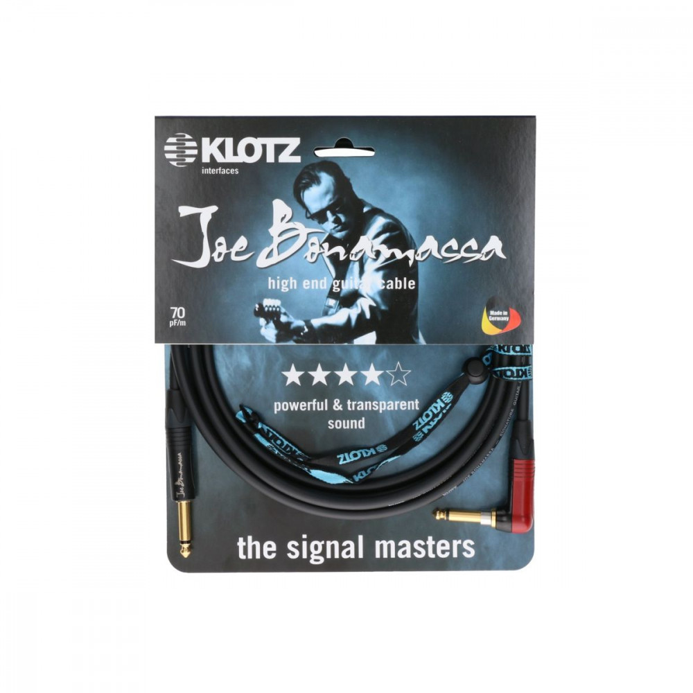 Высококачественный гитарный кабель KLOTZ JBNRSP060, Joe Bonamassa, джек/джек угл Neutrik Silent, 6 м