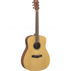 Элетроакустическая гитара YAMAHA FX400 NATURAL SATIN, цвет Natural Satin, форма корпуса дредноут