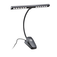 Подсветка для пюпитра K&M 12266-000-55, 12 LED, на "гусиной шее" и прищепке, аккумуляторная