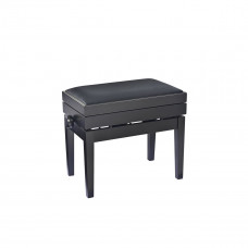 K&M 13955-100-20  банкетка для пианиста с отсеком для нот, бук, черная матовая, велюр, 515-615 мм