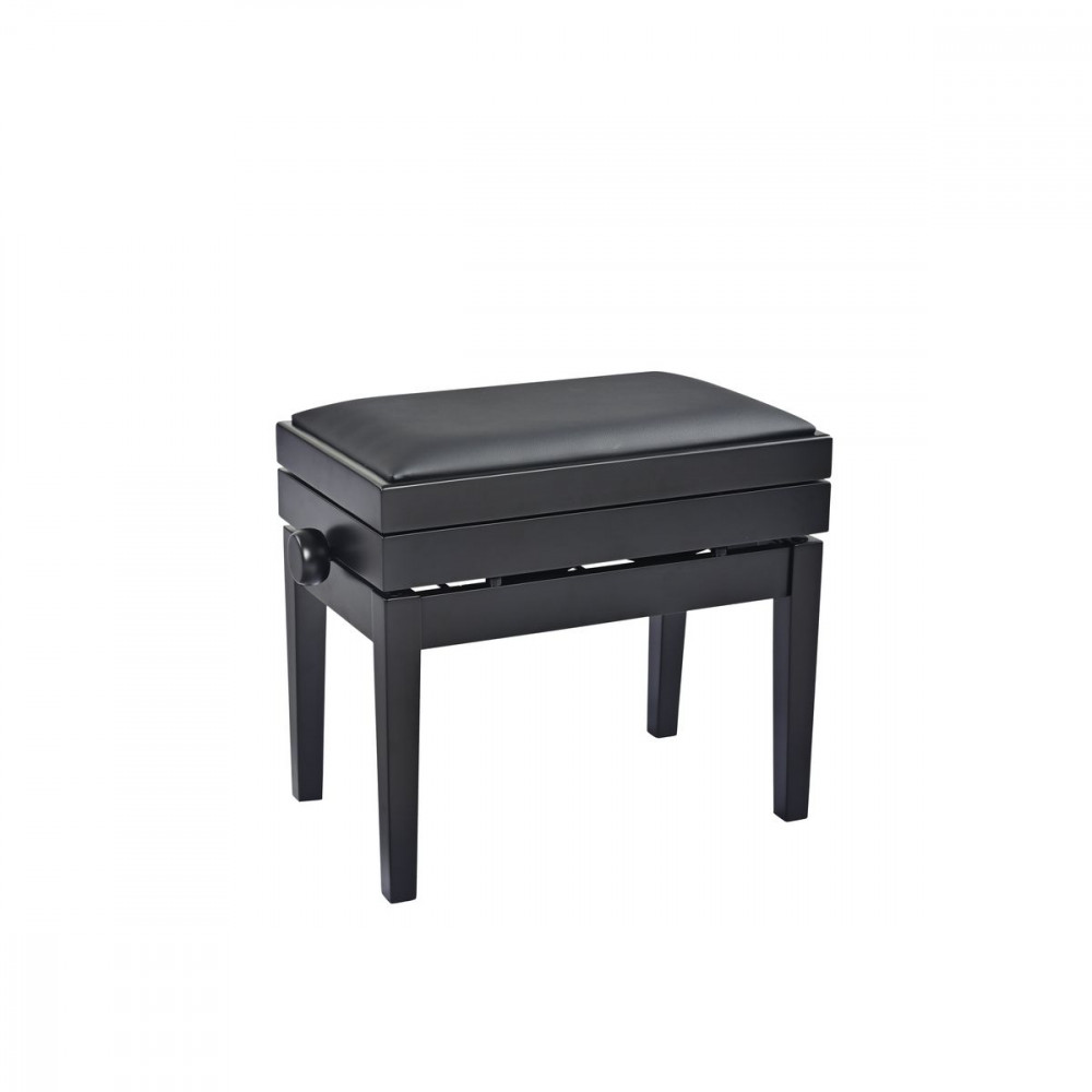 K&M 13956-200-20  банкетка для пианиста с отсеком для нот, бук, черная матовая, кожзам, 515-615 мм