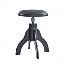 K&M 13850-200-20  стул для пианиста круглый, черный, кожзам, поворотный шпиндель 485 - 625 мм