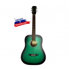 D-Green Гитара акустическая, зеленая, Кунгурская Акустика