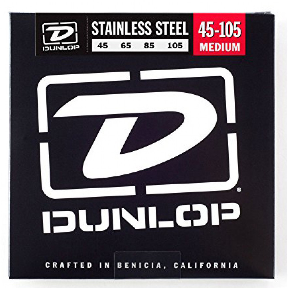 DBS45105 Комплект струн для бас-гитары, нерж.сталь, Medium, 45-105, Dunlop