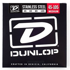 DBS45105 Комплект струн для бас-гитары, нерж.сталь, Medium, 45-105, Dunlop