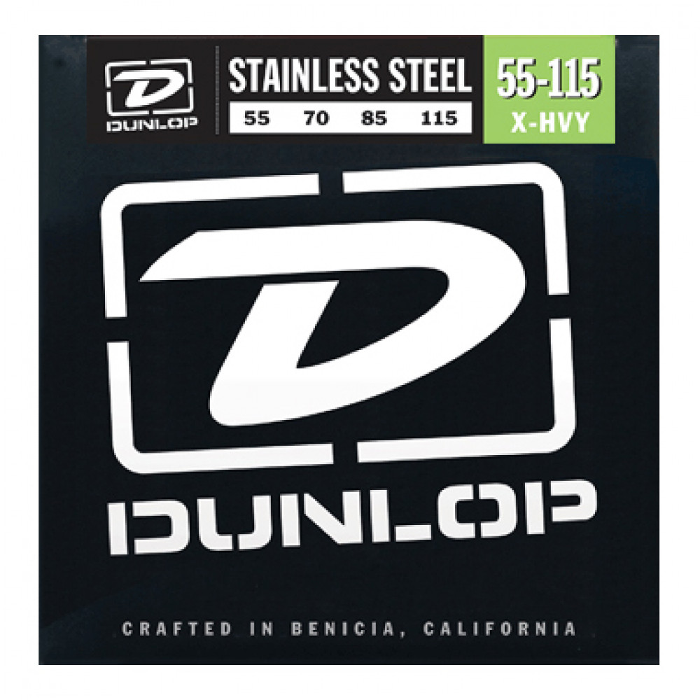 DBS55115 Комплект струн для бас-гитары, нерж.сталь, Extra Heavy, 55-115, Dunlop