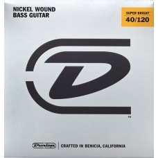 DBSBN40120 Super Bright Комплект струн для 5-струнной бас-гитары, никелиров, Light, 40-120, Dunlop