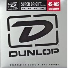 DBSBN45105 Super Bright Комплект струн для бас-гитары, никелированные, Medium, 45-105, Dunlop