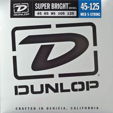 DBSBN45125 Super Bright Комплект струн для 5-струнной бас-гитары, никелир., Medium, 45-125, Dunlop