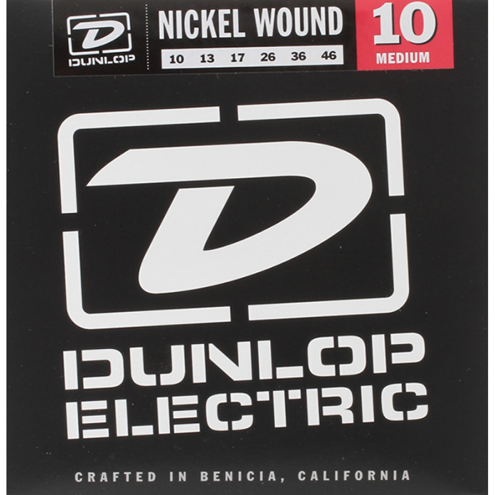 DEN1046 Комплект струн для электрогитары, никелированные, Medium, 10-46, Dunlop
