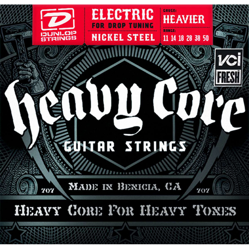 DHCN1150 Heavir Core Комплект струн для электрогитары, никелированные, 11-50, Dunlop