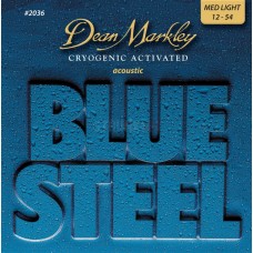 DM2036 Blue Steel Комплект струн для акустической гитары, латунь, 12-54, Dean Markley