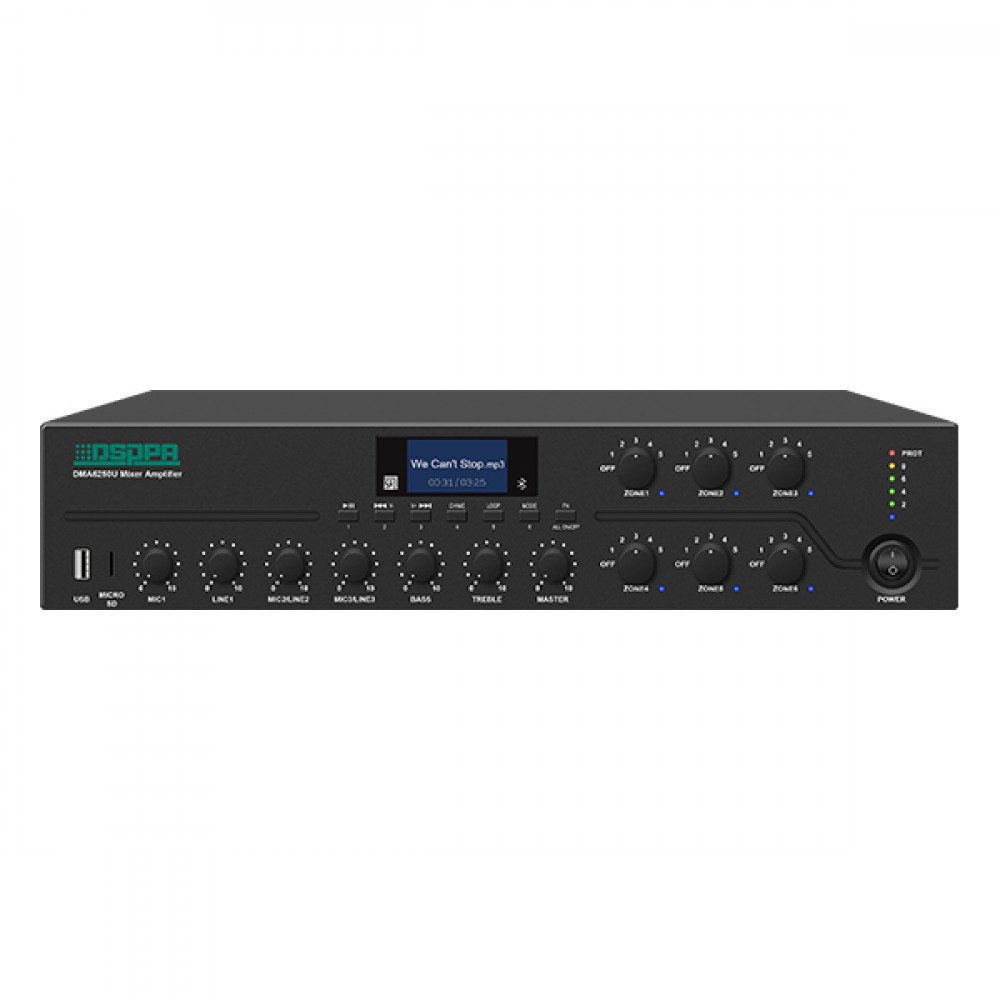 DMA6500U Микшер усилитель мощности трансляционный, 500Вт, DSPPA