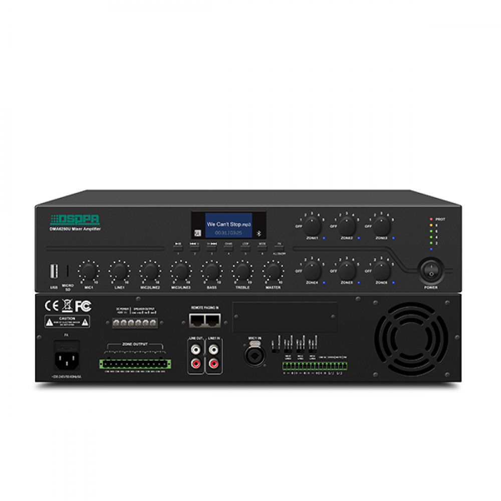 DMA6650U Микшер усилитель мощности трансляционный, 650Вт, DSPPA