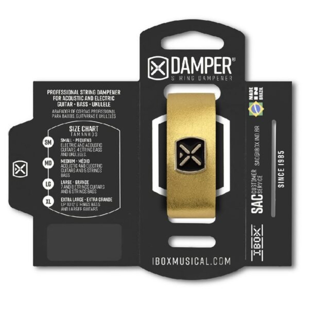 DMMD02 Демпфер гитарный, кожа, средний, золотой металлик, IBOX