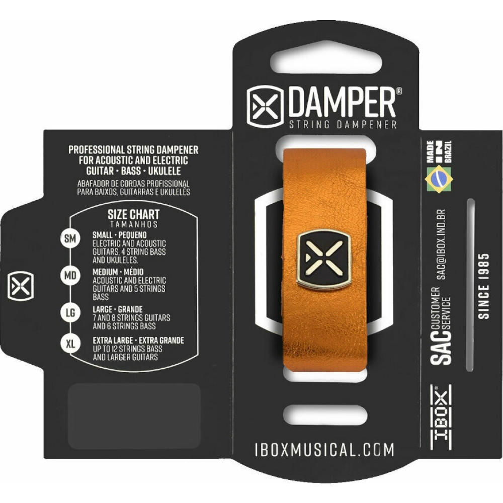 DMMD03 Демпфер гитарный, кожа, средний, оранжевый металлик, IBOX