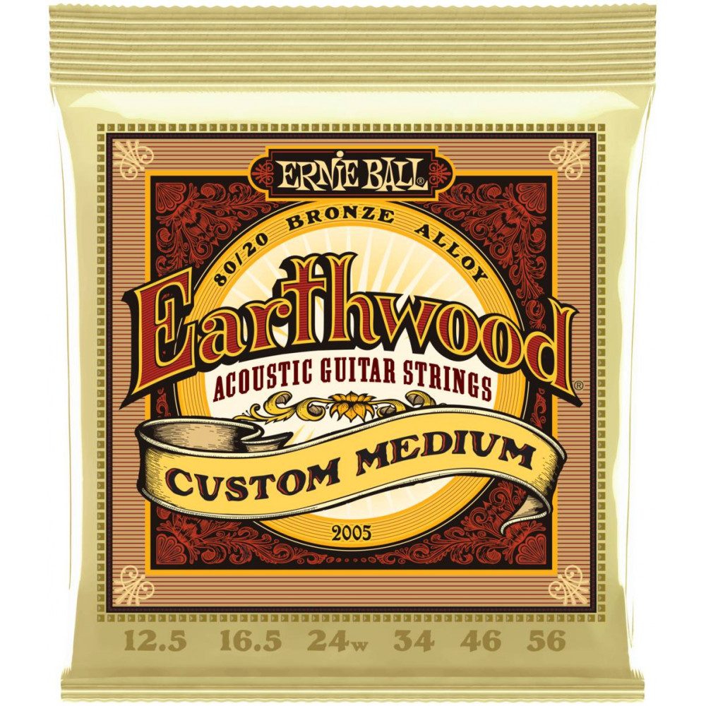 ERNIE BALL 2005 Earthwood 80/20 Bronze Custom Medium 12.5-56 - Струны для акустической гитары