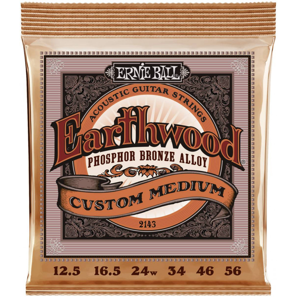 Струны для акустической гитары ERNIE BALL 2143 Earthwood Phosphor Bronze Custom Medium 12.5-56